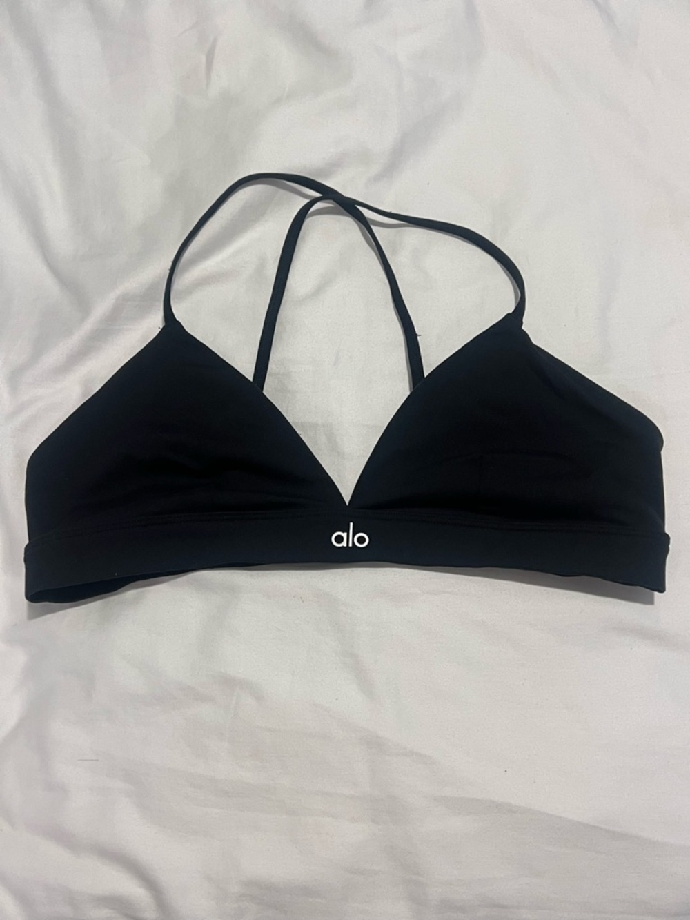 ALO Yoga Black Strappy Triangle Bralette
